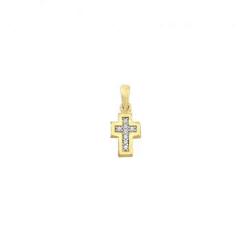 Cross in yellow gold with...